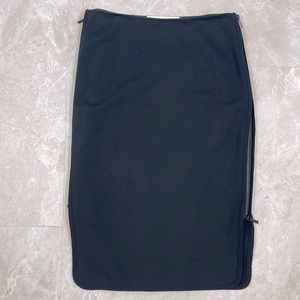 DvF zip up modern sporty classic skirt midi length sz 6 black excellent conditio